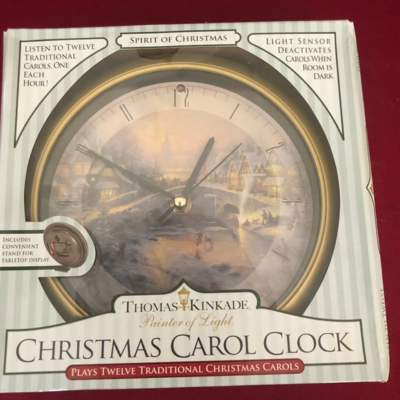 Thomas Kinkade  Holiday  Thomas Kincaid Christmas Carol Clock Titled The Spirit Of Christmas 